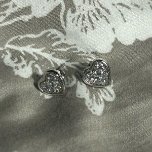 Silver Heart Stud Earrings